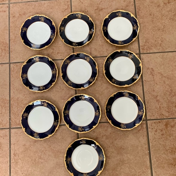 Vintage 10 Reichenbach Echo Kobalt Blue/Gold Plates - Picture 14 of 14